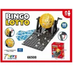 Bingo Lotto Zestaw do Gry Rodzinnej z Obracanym Bębnem Żółtym