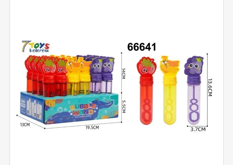 Bańki mydlane 7 Toys kolorowe z postaciami owoców 14 cm