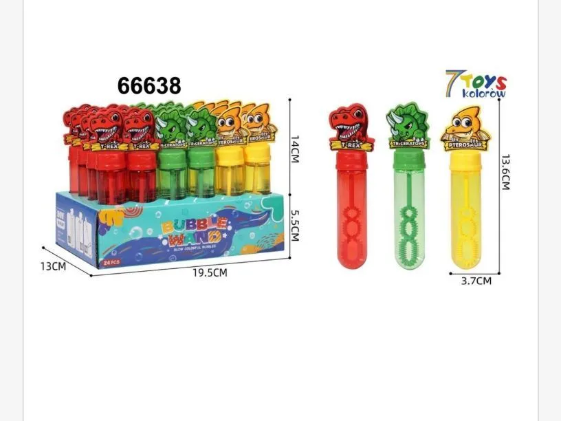 Bańki mydlane dinozaury 14 cm kolorowe 7Toys