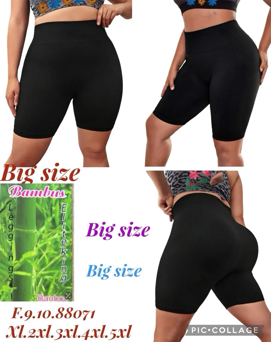Legginsy damskie czarne bambusowe duże rozmiary XL-5XL