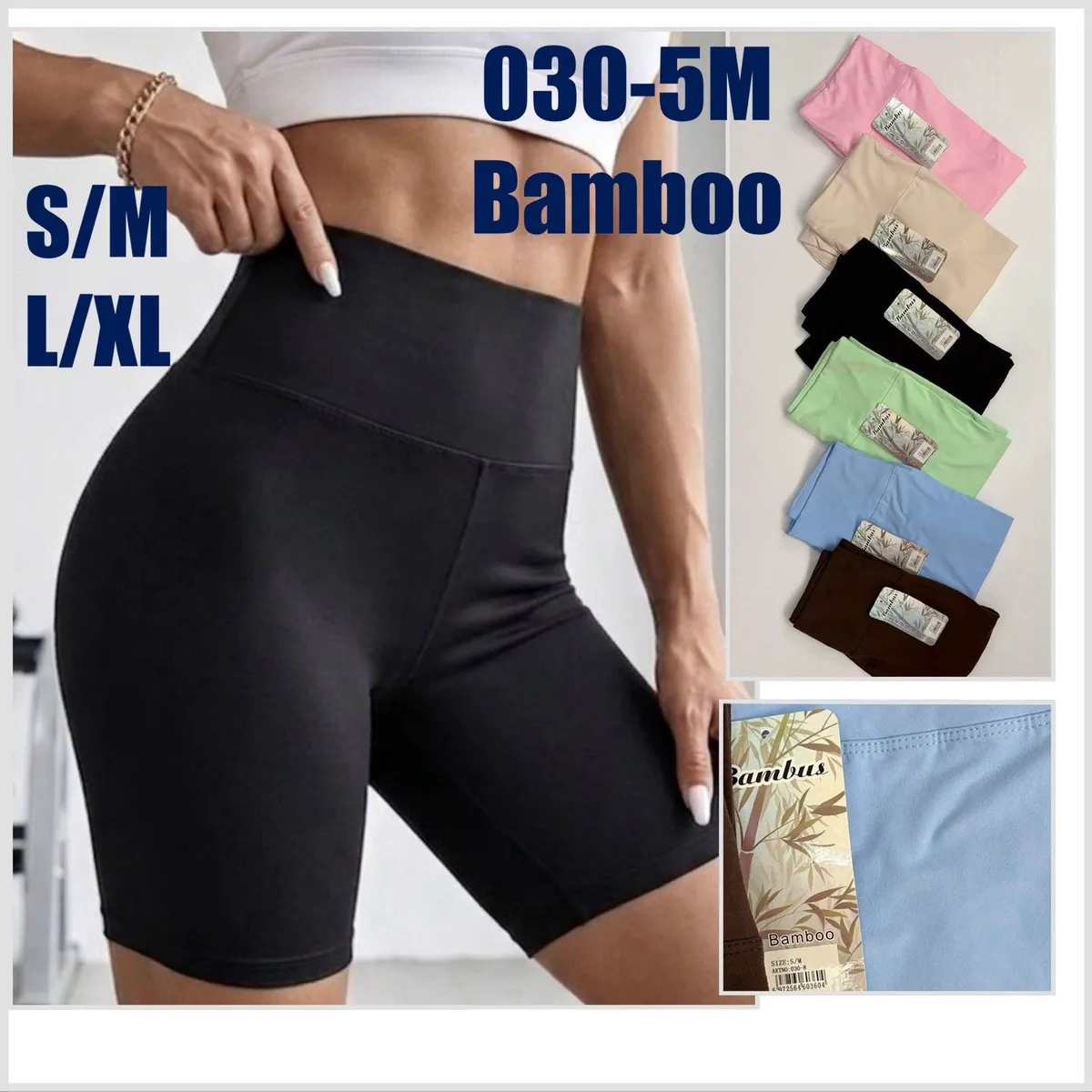 Szorty Bamboo elastyczne S/M L/XL kolory pastelowe i klasyczne
