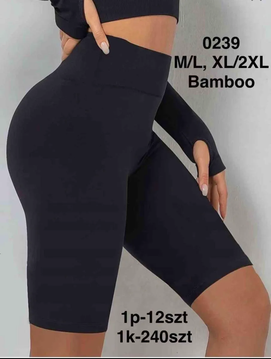 Czarne legginsy damskie Bamboo M/L, XL/2XL