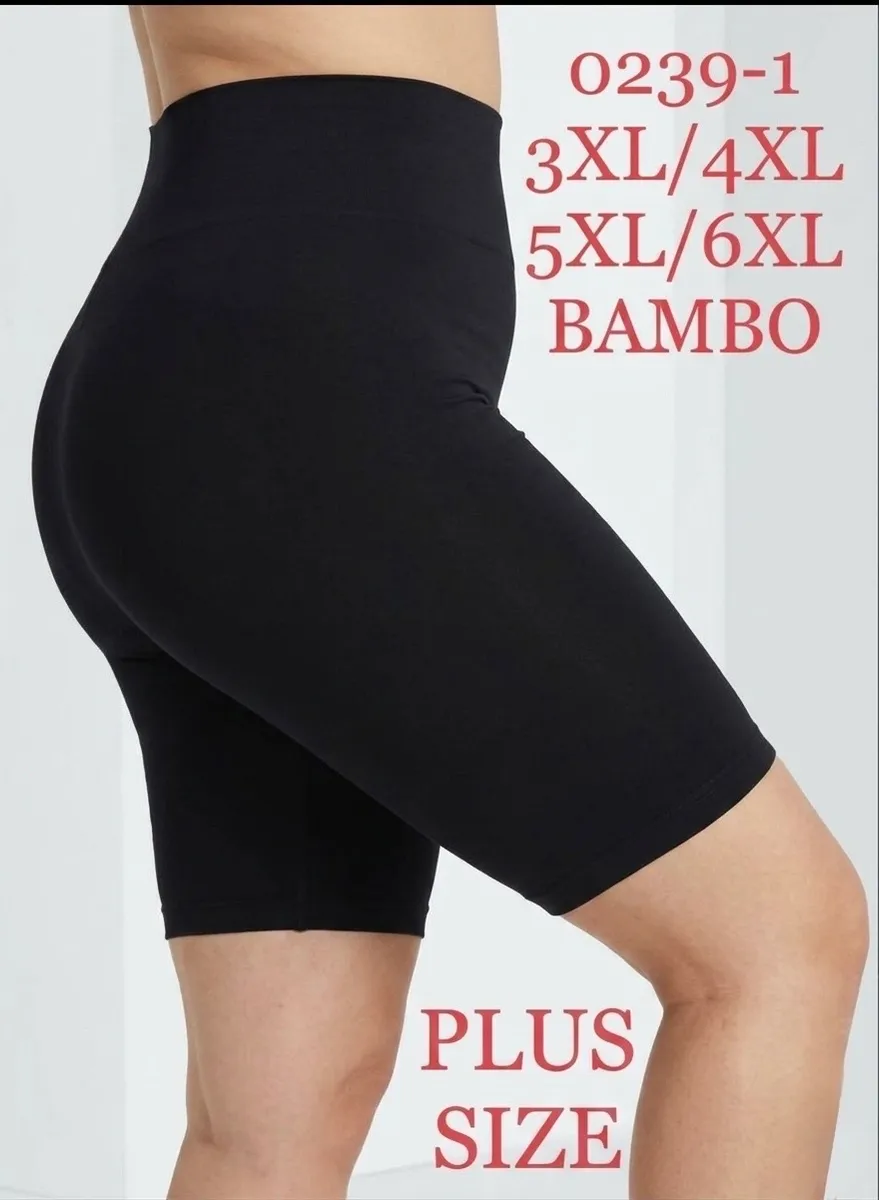 Czarne legginsy damskie BAMBO Plus Size 3XL-6XL