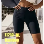 Bamboo Prążek krótkie legginsy czarne S/M L/XL