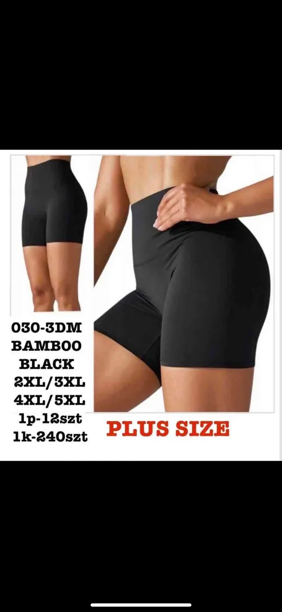Czarne szorty bambusowe plus size 2XL-5XL