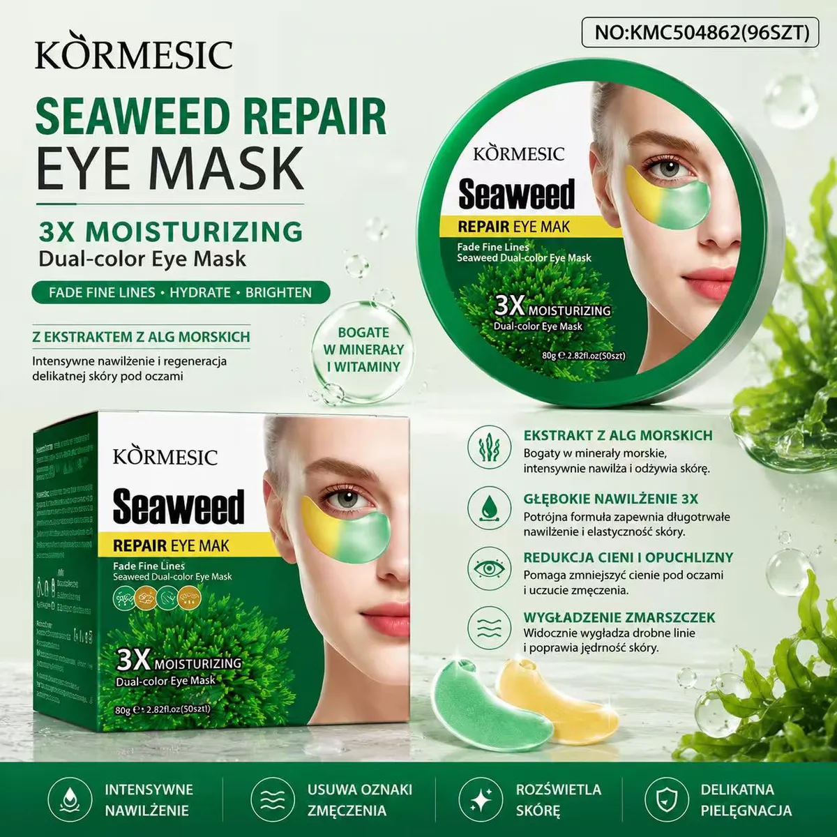 KÒRMESIC Seaweed Repair Eye Mask nawilżająca maska pod oczy 80g
