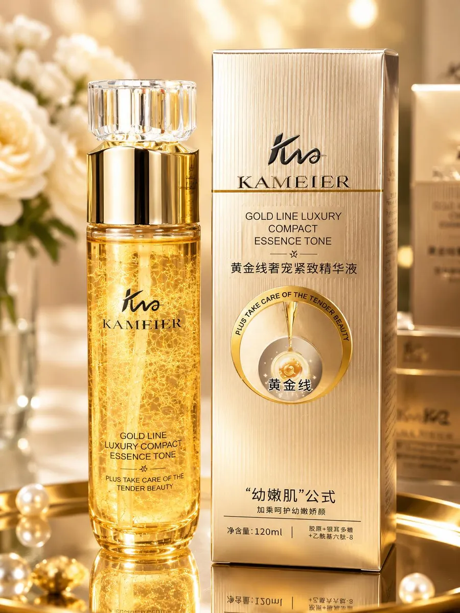 KAMEIER Gold Line Luxury Compact Essence Tone z drobinkami złota 120ml