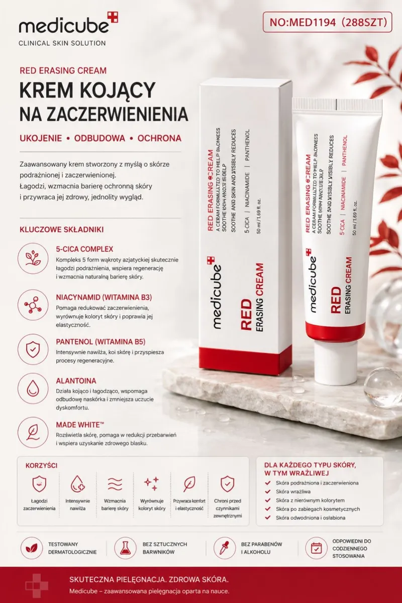 Medicube Red Erasing Cream Krem Kojący na Zaczerwienienia 50 ml
