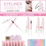 Eyeliner 2w1 z biżuterią różowo-biały wodoodporny trwały