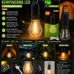 Lampa solarna LED USB-C z hakiem ciepłe światło YX-B01