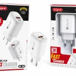 Ładowarka sieciowa 38W Fast Charger USB-C PD 20W + USB-A QC 3.0 biała