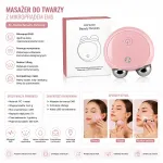 Masażer do twarzy EMS różowy kompaktowy z mikroprądem