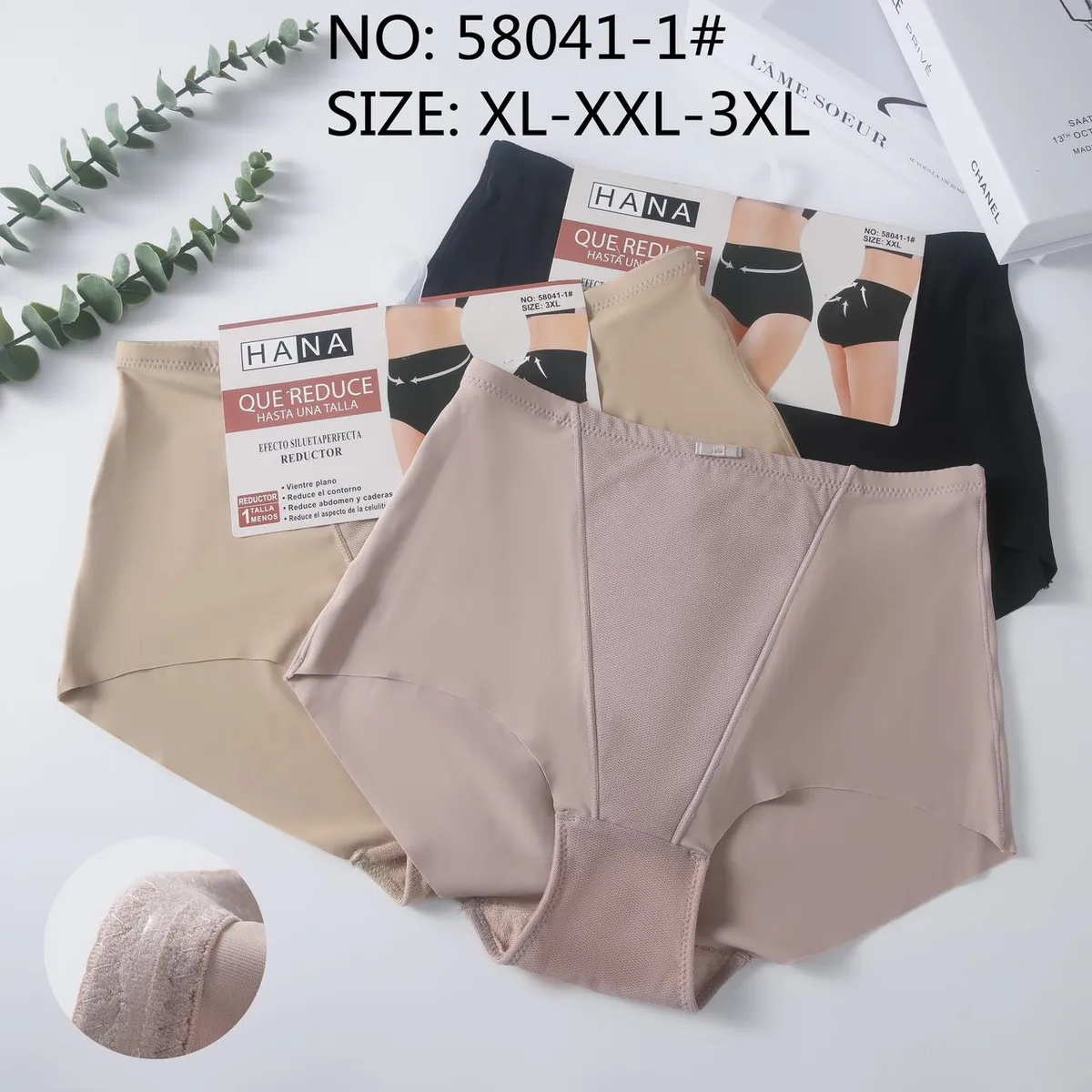HANA Majtki Modelujące Beżowe i Czarne XL-3XL