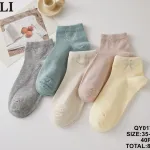 Skarpetki damskie pastelowe z ozdobami SO&LI 35-41