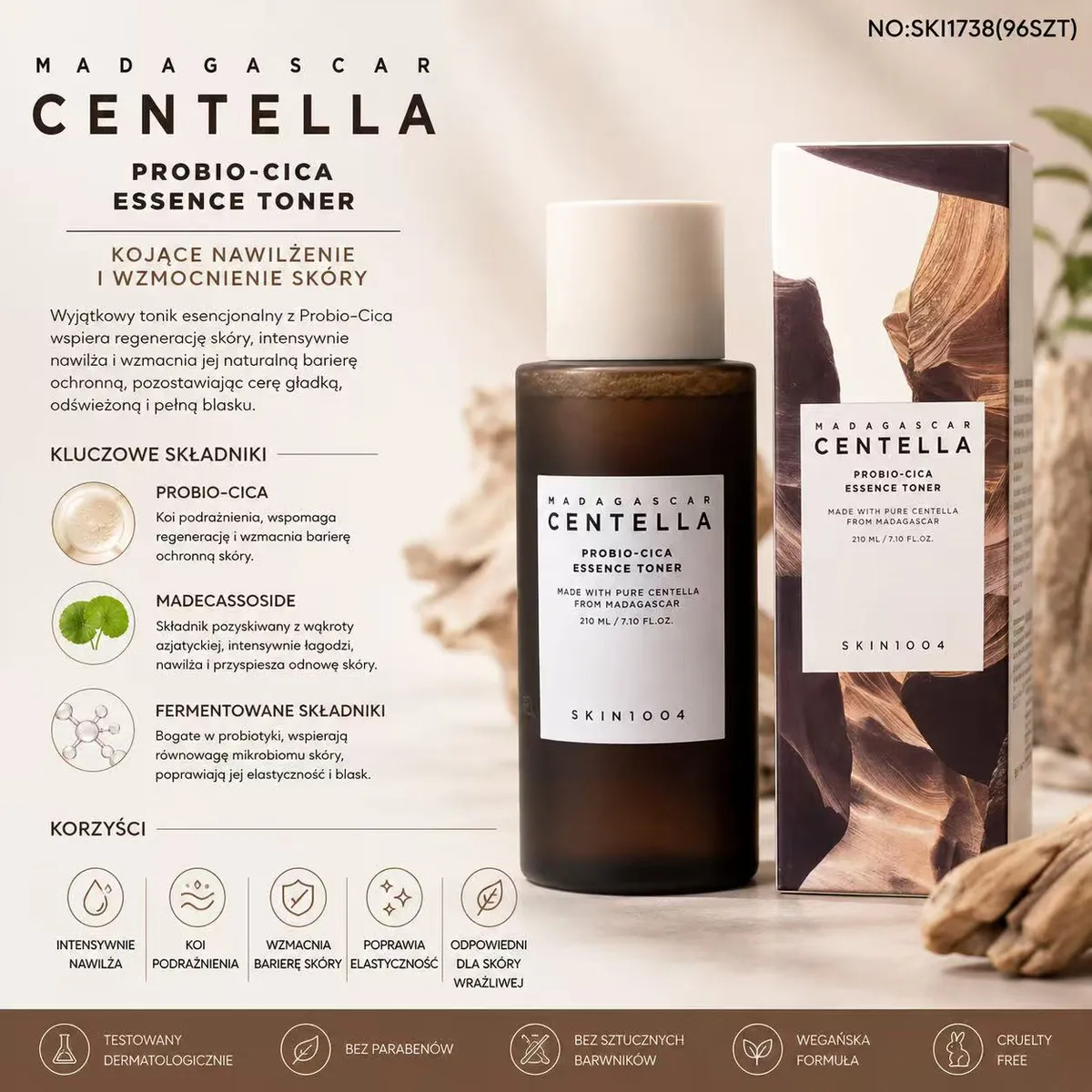 Madagascar Centella Probio-Cica Essence Toner 210 ml nawilżający
