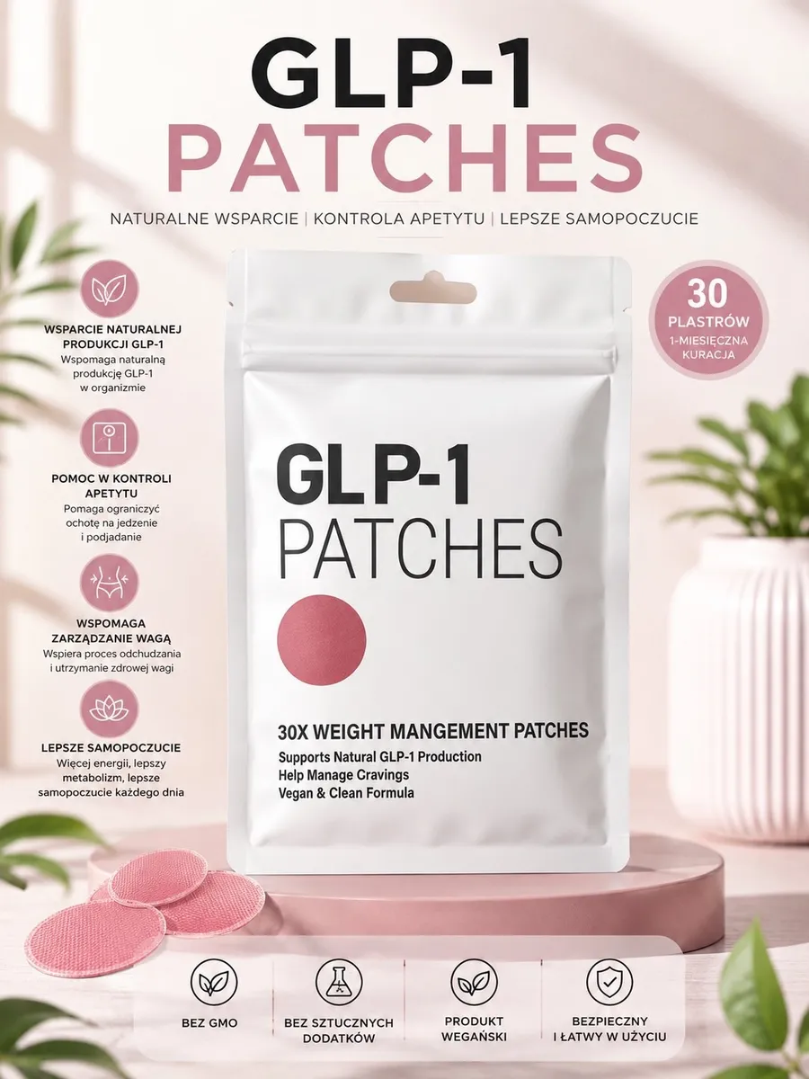 Plastry GLP-1 wspomagające kontrolę wagi 30 sztuk, wegańskie
