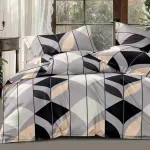 Komplet pościeli 3D geometryczny wzór 200x220 cm satyna bawełniana