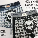 Bokserki męskie UOMO z nadrukiem czaszek M-3XL
