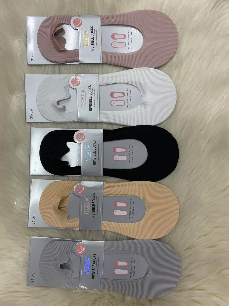 Stopki Invisible Socks silikonowe grip 35-39 mix kolorów