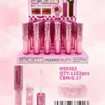 HudaBeauty Lip Gloss błyszczyk do ust różowy brokatowy