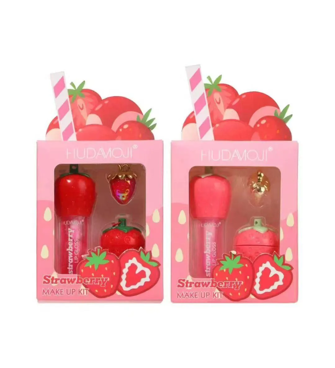 Zestaw kosmetyczny Strawberry Make Up Kit z błyszczykiem i akcesoriami