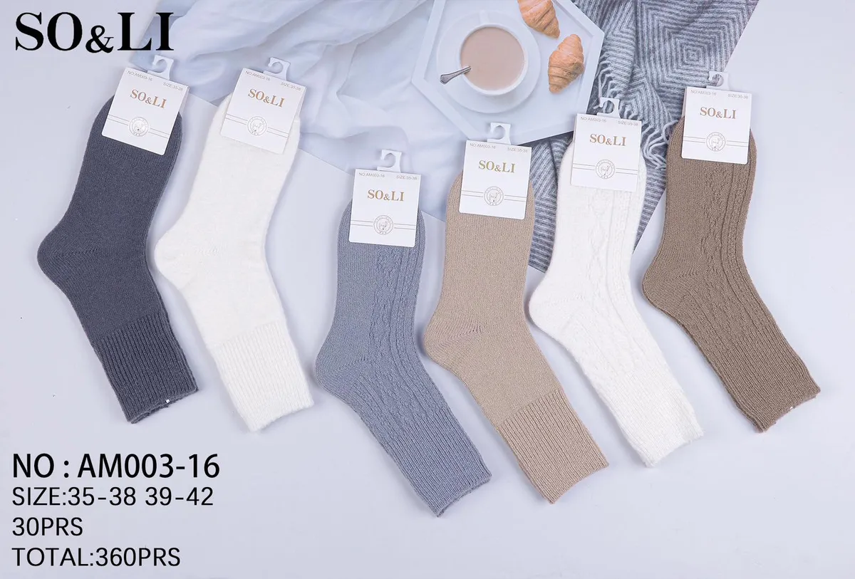 SO&LI Skarpety damskie bawełniane w pastelowych kolorach 35-42