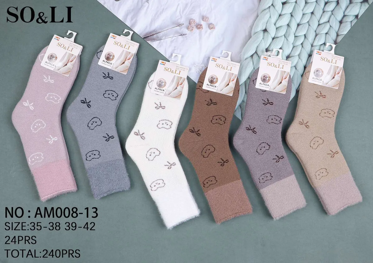 SO&LI Skarpety Alpaka Mix Pastelowych Kolorów 35-42