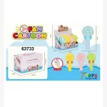 Ręczny wentylator plastikowy pastelowy 15 cm Fan Cartoon