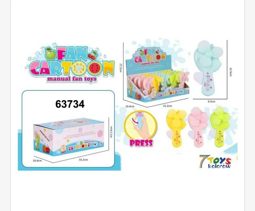 Manual Fan Toys - Ręczny Wentylator w 7 Kolorach Pastelowych