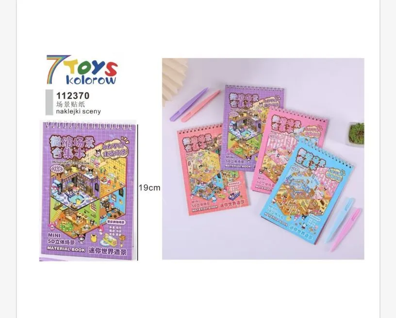 Mini książeczka z naklejkami scen 19 cm 7 Toys kolorowa
