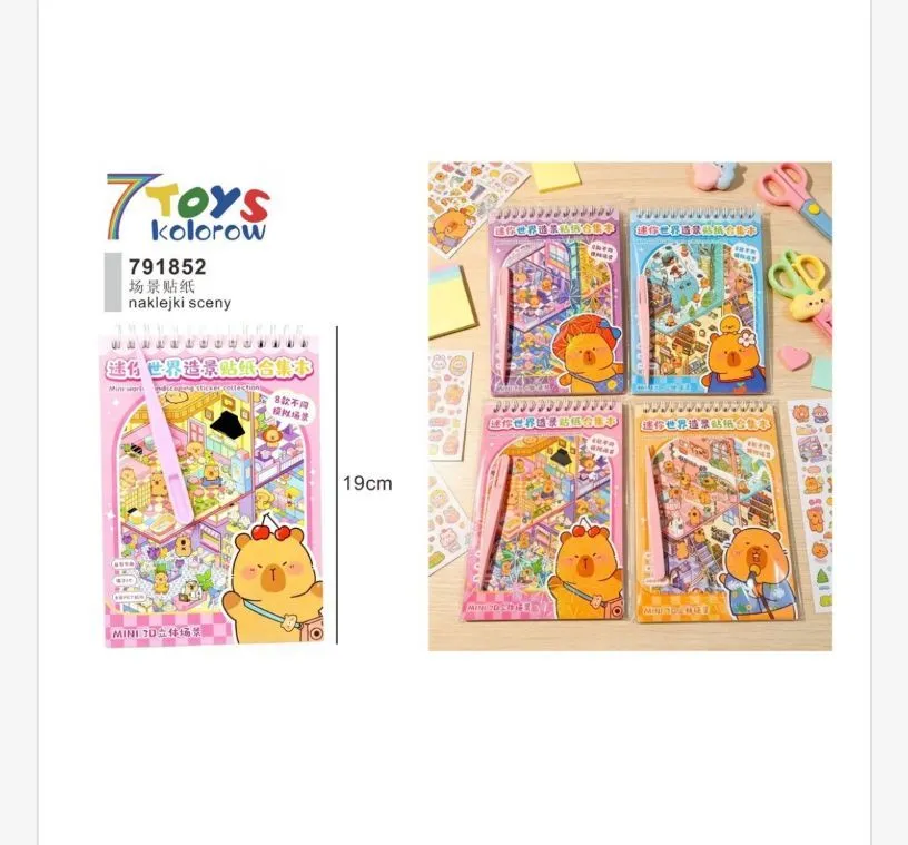 Mini książeczka z naklejkami sceny 19 cm kolorowa 7 Toys