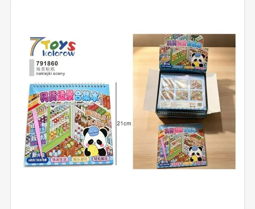 7 Toys Kolorow Naklejki Sceniczne 21 cm z Motywem Pandy
