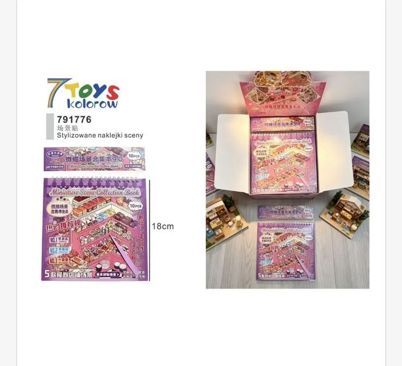 Stylizowane naklejki sceny 7 Toys kolorowe 18 cm zestaw 10 szt