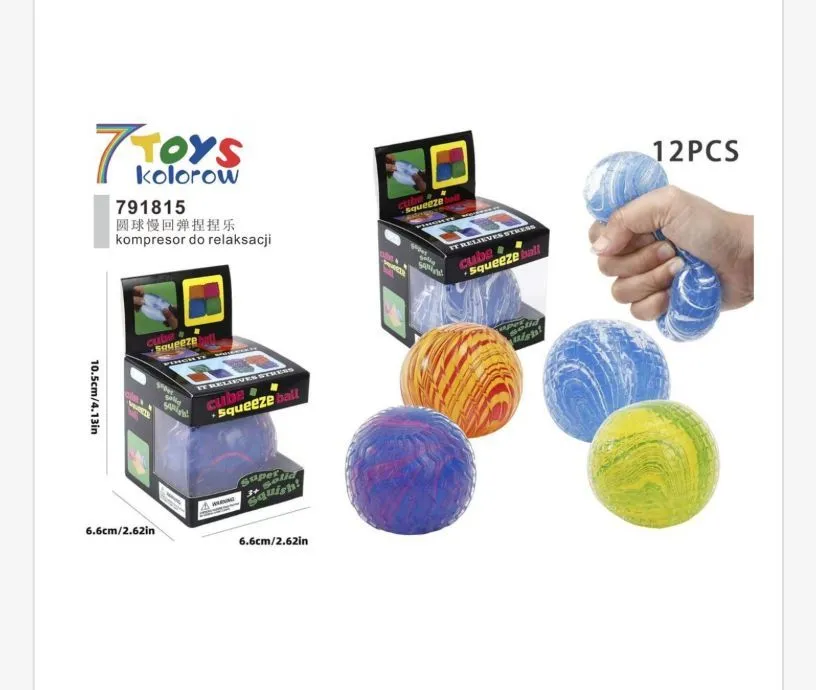 7 Toys kolorowe kule antystresowe do ściskania 6,6 cm
