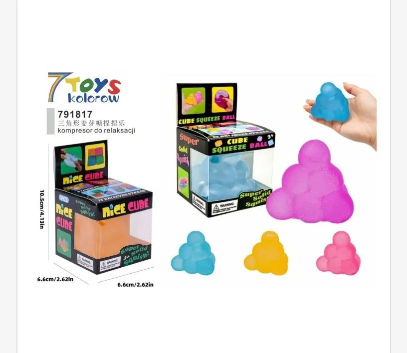 Kostka antystresowa 7 Toys kolorowa miękka piłka do ściskania