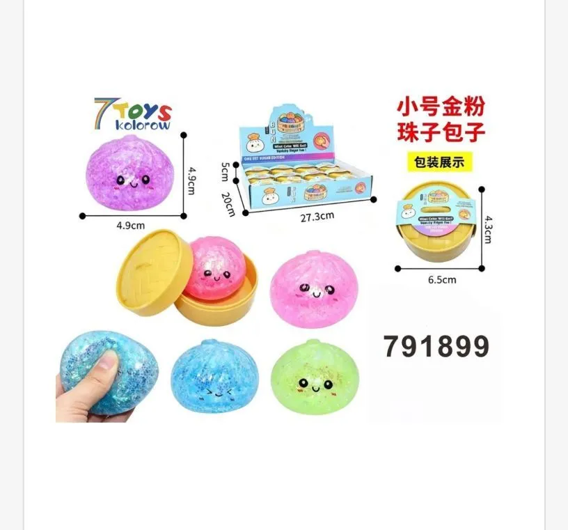 Kolorowe Antystresowe Gniotki 7 Toys z Brokatem 4,9 cm