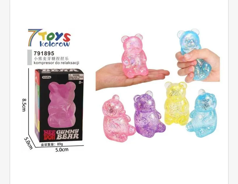 Antystresowy kompresor Gummy Bear kolorowy 8,5x5x5 cm
