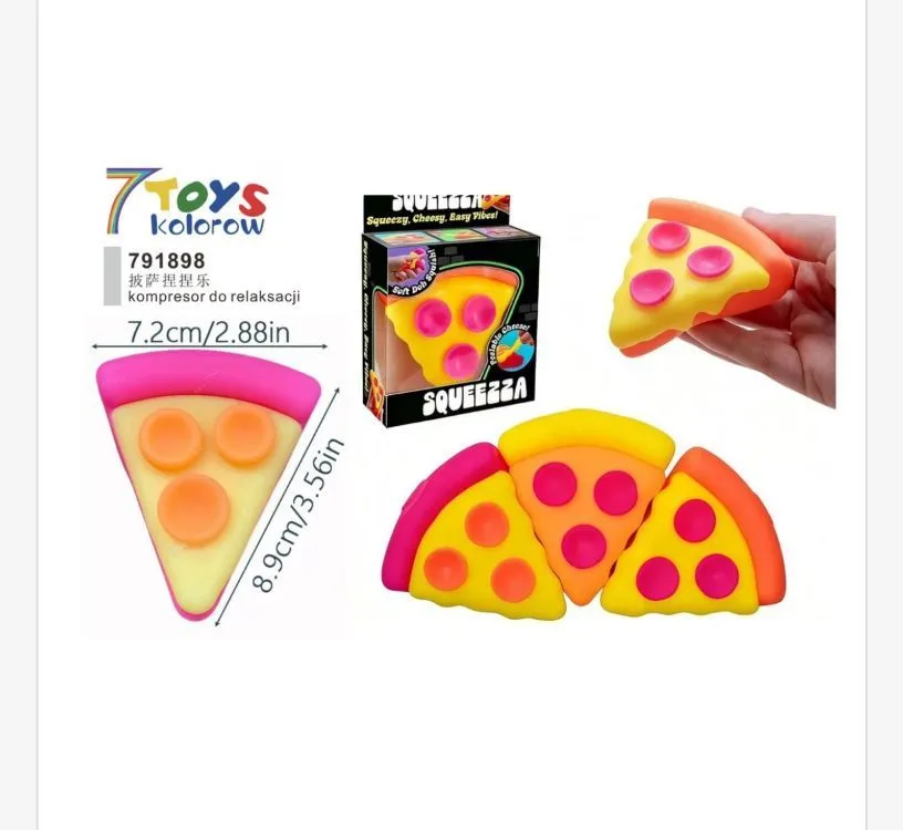 Kolorowy Kompresor do Relaksacji w Kształcie Plastra Pizzy 7,2x8,9 cm