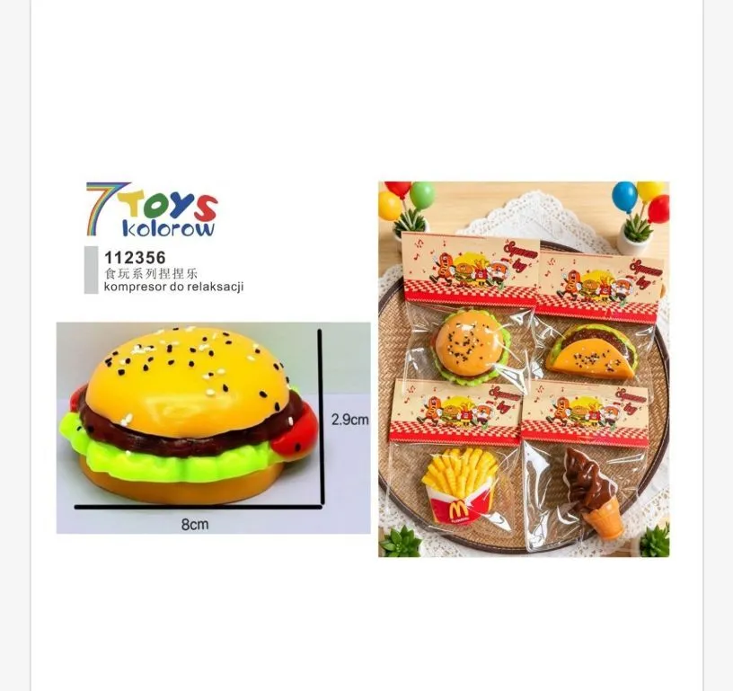Zabawka Antystresowa Kompresor Hamburger 8x2,9 cm 7 Toys