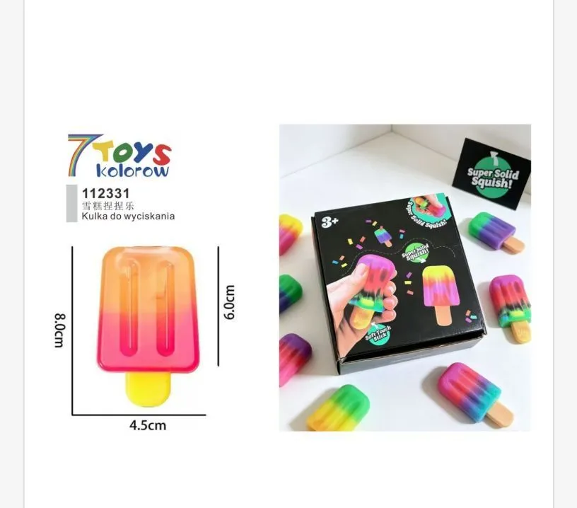 Kolorowa kulka do wyciskania lody 8x4,5 cm 7 Toys