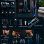 VGR V-053B Profesjonalny Trymer do Włosów USB Czarny z Niebieskim