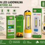 Latarka LED na baterie AA żółta kompaktowa praktyczna