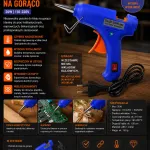 Mini pistolet do kleju na gorąco niebieski 20W 110-220V