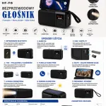 H@F HF-F6 Bezprzewodowy Głośnik Bluetooth Czarny z Radiem FM i Panelem Solarnym