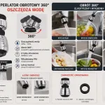 Perlator obrotowy 360° EXTRA EX-4894 chromowany z filtrem oszczędzający wodę