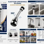 Elastyczny perlator do baterii kuchennej 360° chrom EX-1758