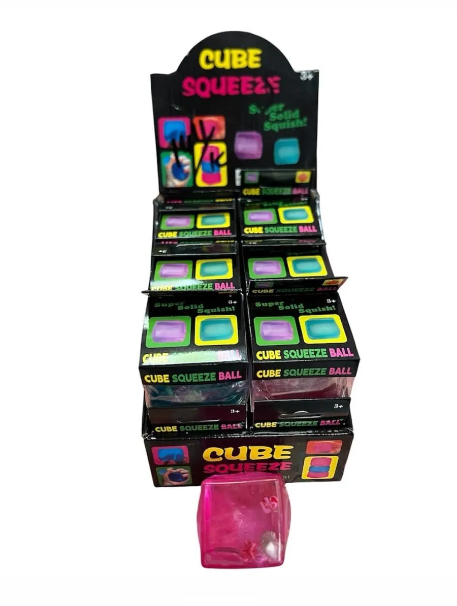 Cube Squeeze Ball kostka antystresowa różowa i niebieska