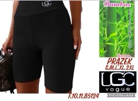Legginsy LGC Vogue czarne z bambusa krótkie S-2XL