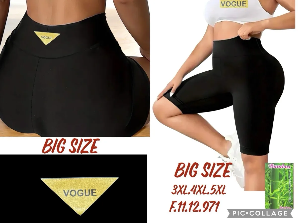 Legginsy damskie czarne 3XL-5XL z wysokim stanem Vogue