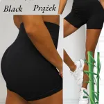 Czarne szorty damskie prążkowane bambus plus size